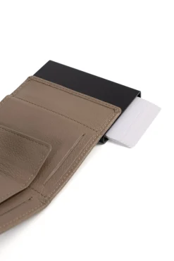 Boîtier porte-cartes - 2 volets - Stop RFID - Cuir
