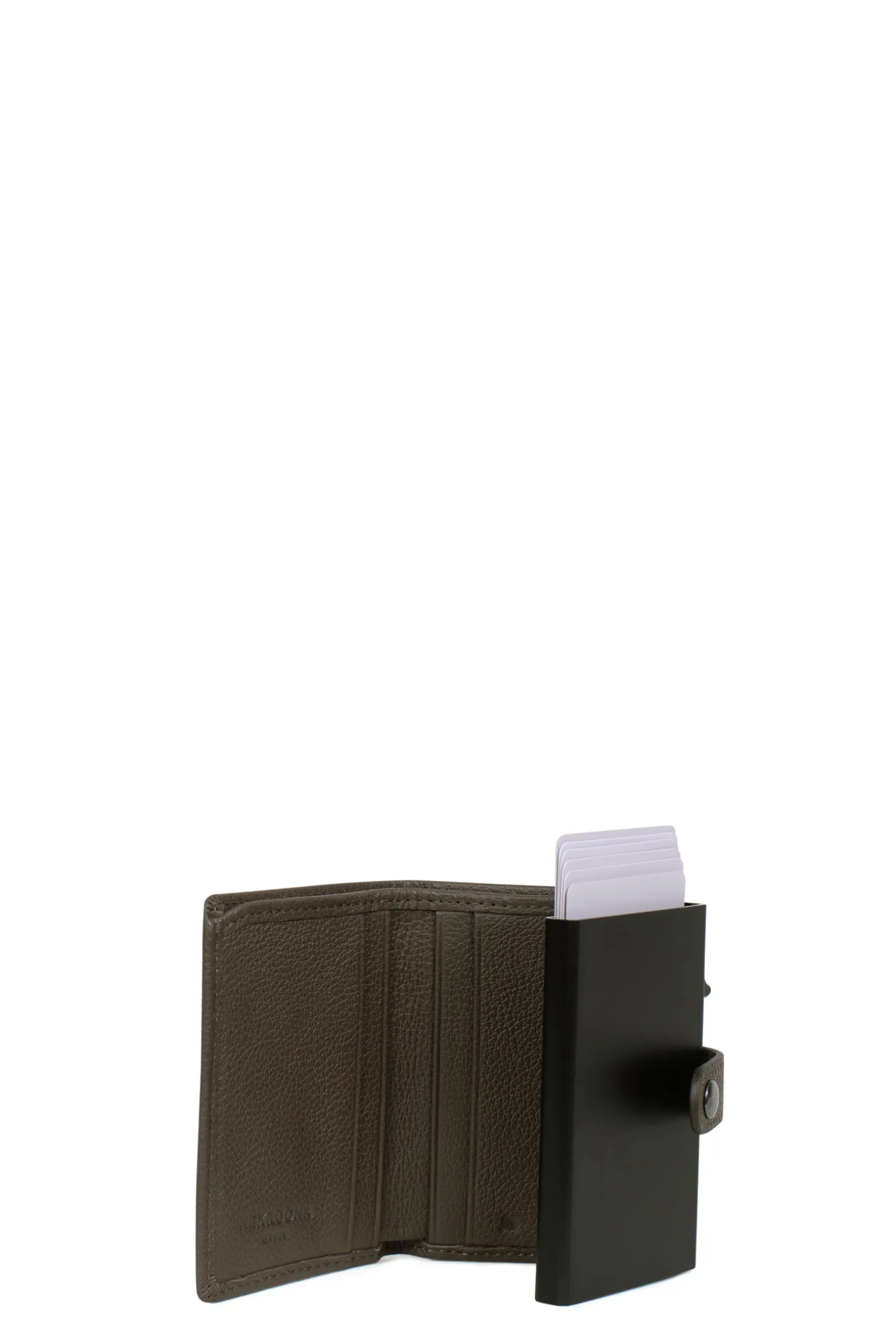 Boîtier porte-cartes - 2 volets - Stop RFID - Cuir