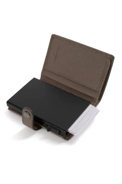 Boîtier porte-cartes - 2 volets - Stop RFID - Cuir