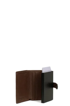 Boîtier porte-cartes - 2 volets - Stop RFID - Cuir