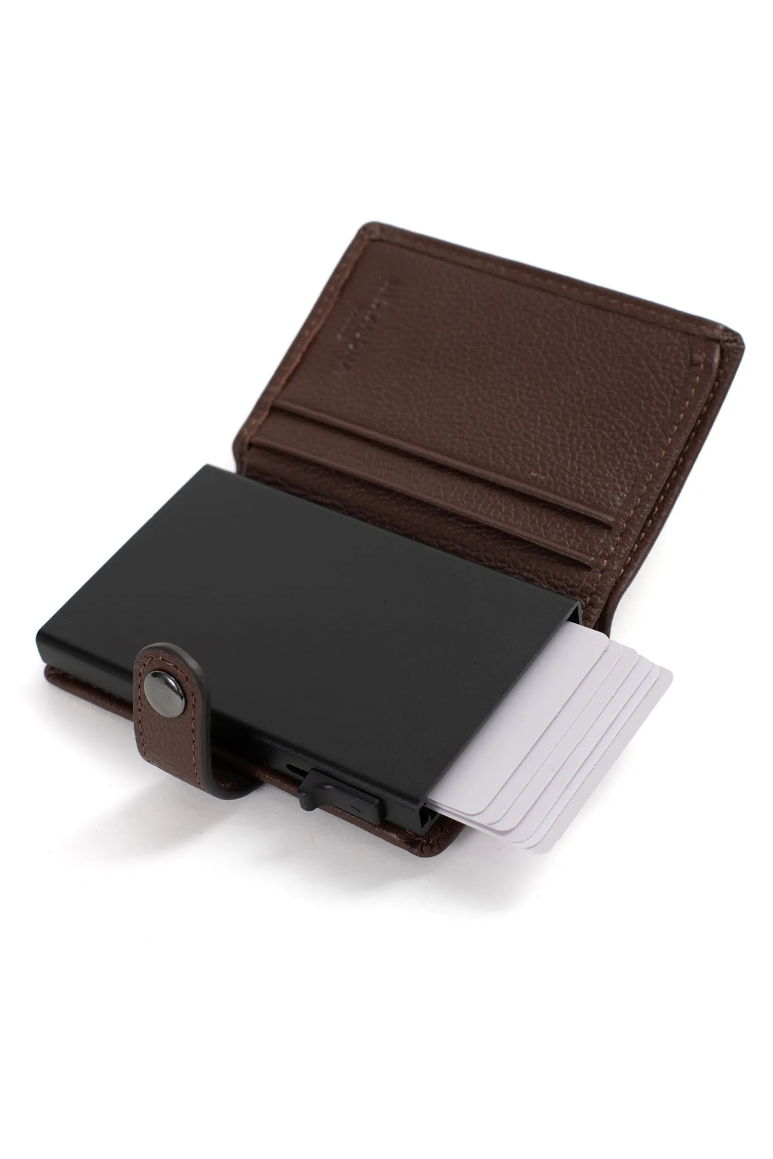 Boîtier porte-cartes - 2 volets - Stop RFID - Cuir