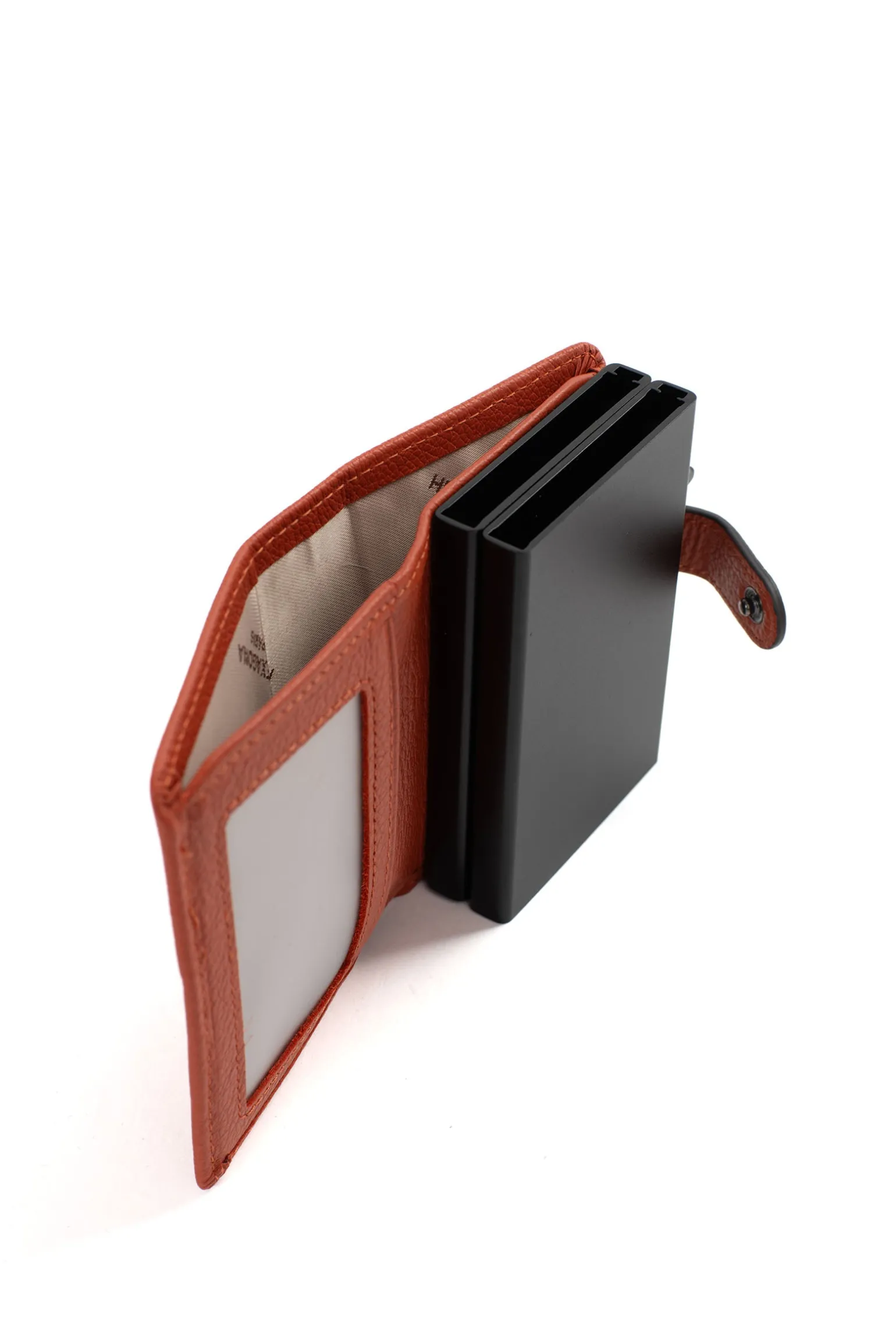 Boîtier porte-cartes - 1 volet - Stop RFID - Cuir