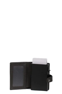 Boîtier porte-cartes - 1 volet - Stop RFID - Cuir