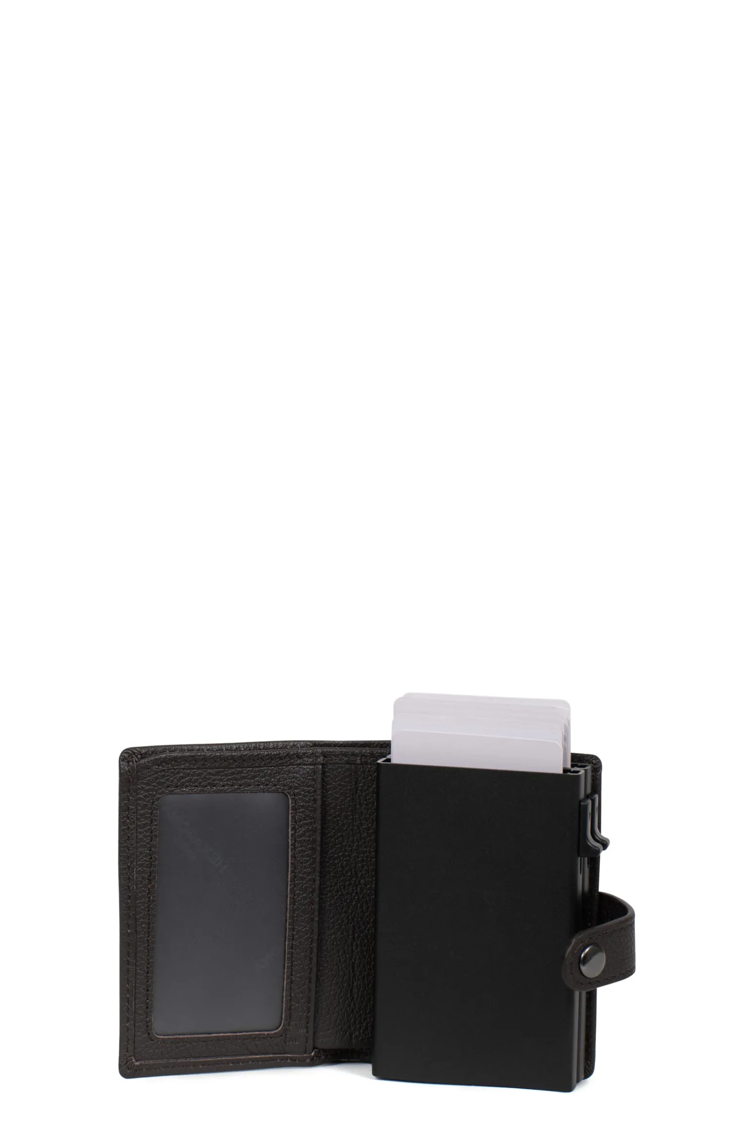 Boîtier porte-cartes - 1 volet - Stop RFID - Cuir