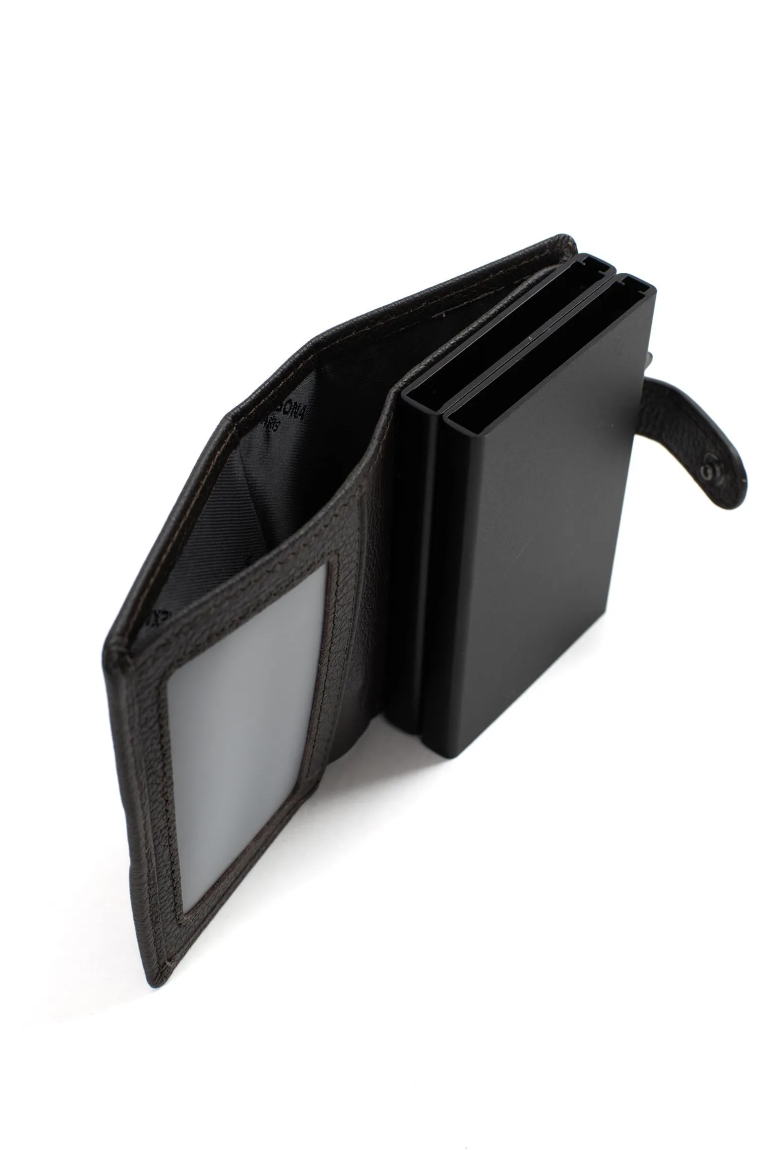 Boîtier porte-cartes - 1 volet - Stop RFID - Cuir