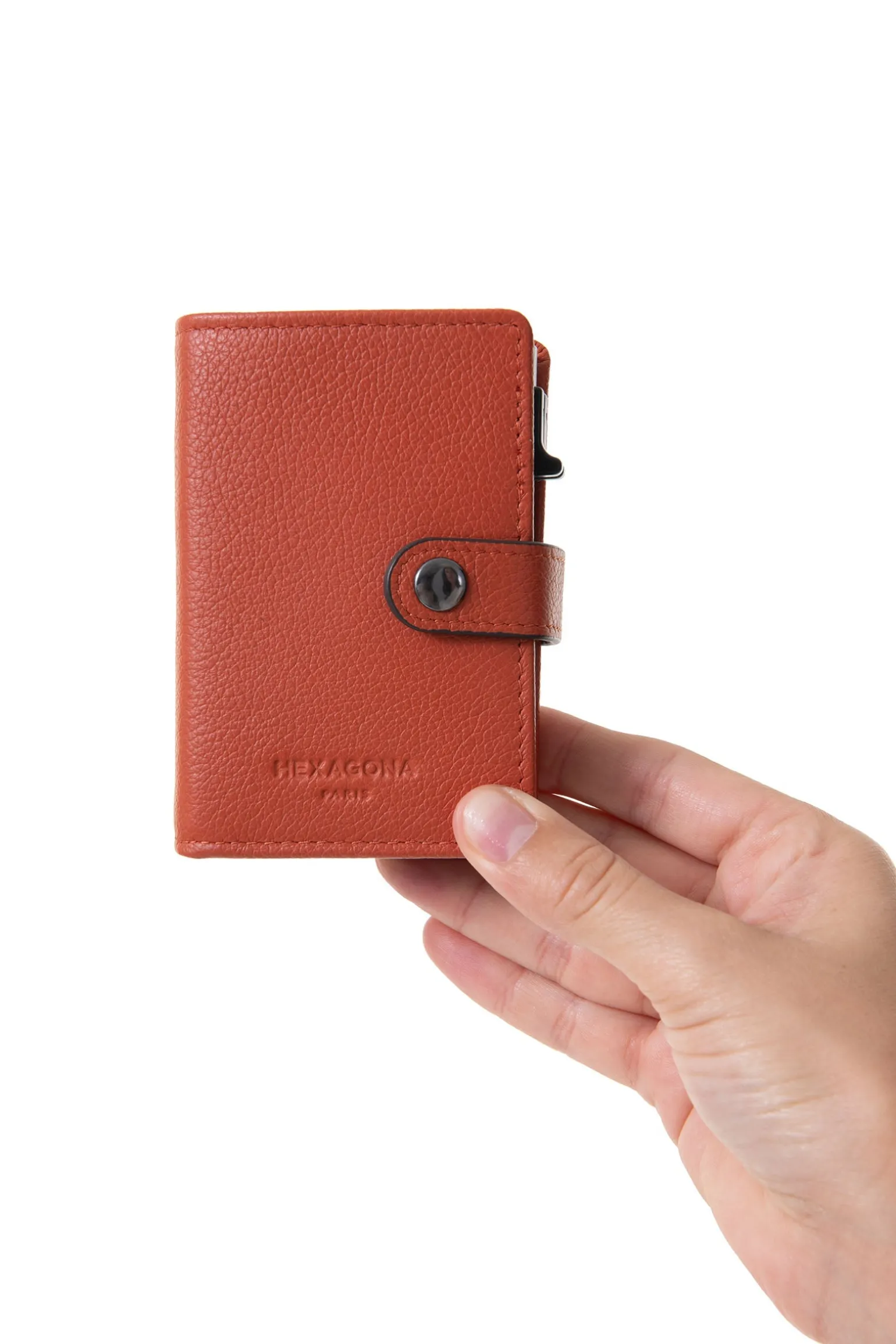 Boîtier porte-cartes - 1 volet - Stop RFID - Cuir
