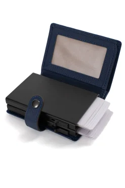 Boîtier porte-cartes - 1 volet - Stop RFID - Cuir