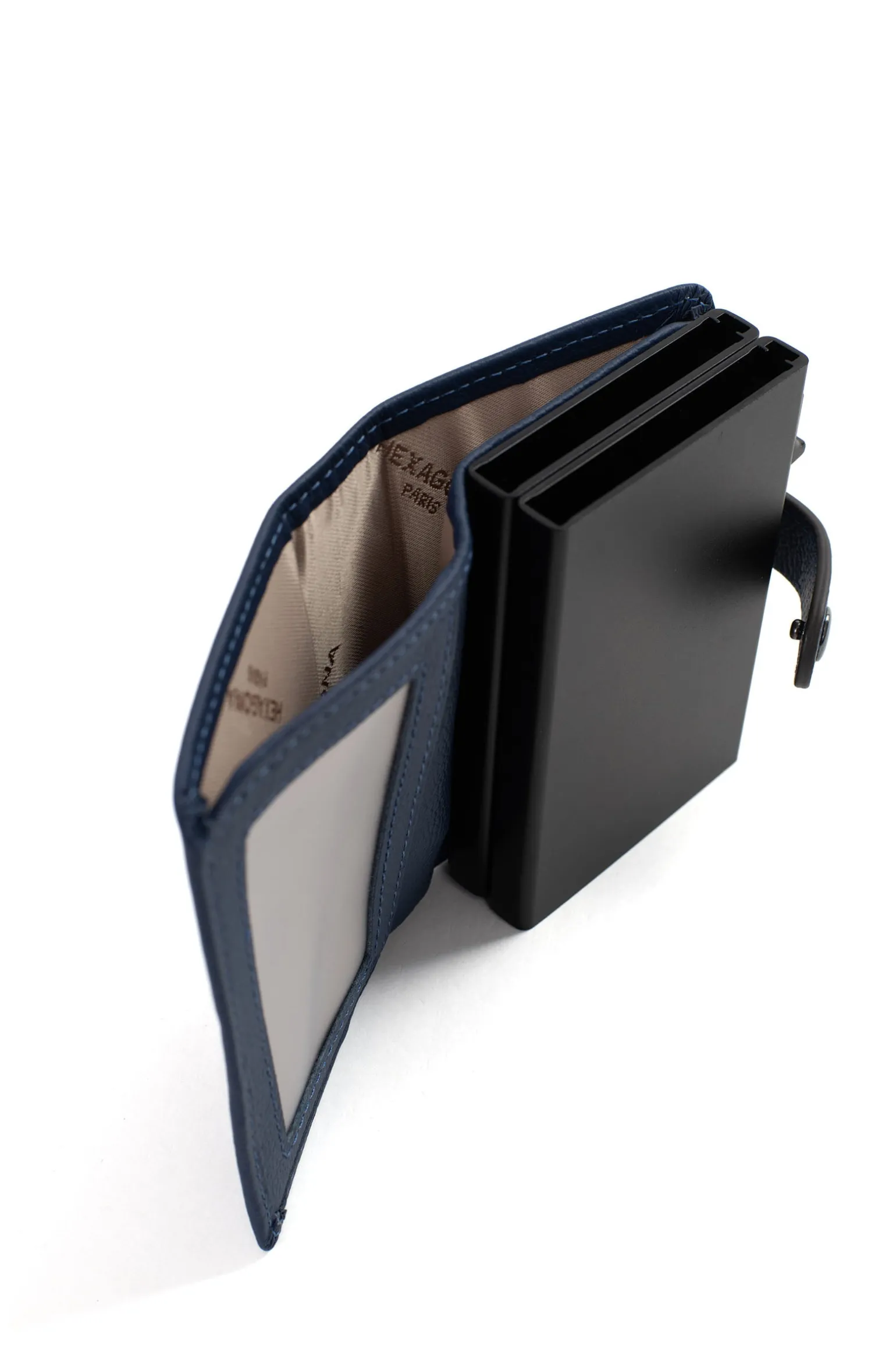 Boîtier porte-cartes - 1 volet - Stop RFID - Cuir