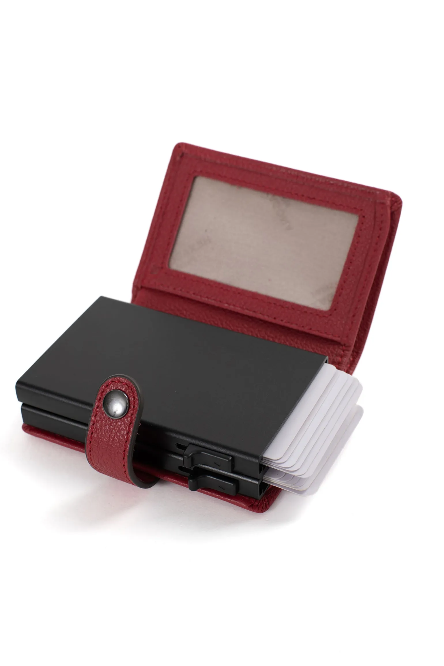 Boîtier porte-cartes - 1 volet - Stop RFID - Cuir