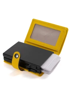 Boîtier porte-cartes - 1 volet - Stop RFID - Cuir
