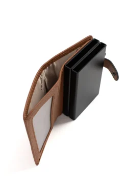 Boîtier porte-cartes - 1 volet - Stop RFID - Cuir