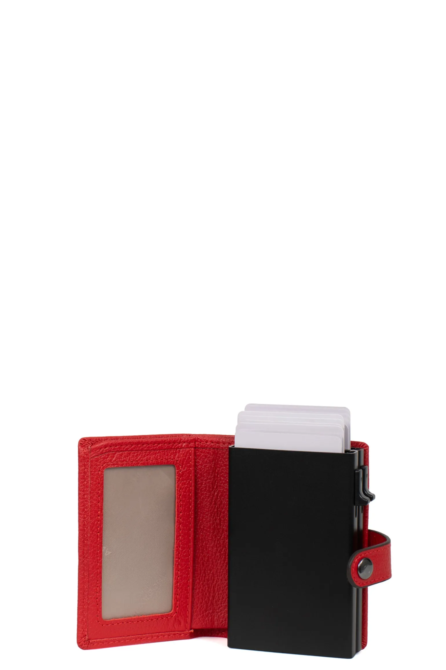 Boîtier porte-cartes - 1 volet - Stop RFID - Cuir