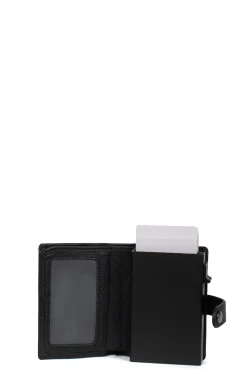 Boîtier porte-cartes - 1 volet - Stop RFID - Cuir