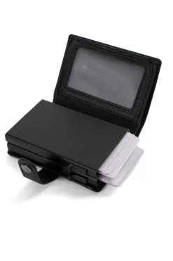 Boîtier porte-cartes - 1 volet - Stop RFID - Cuir