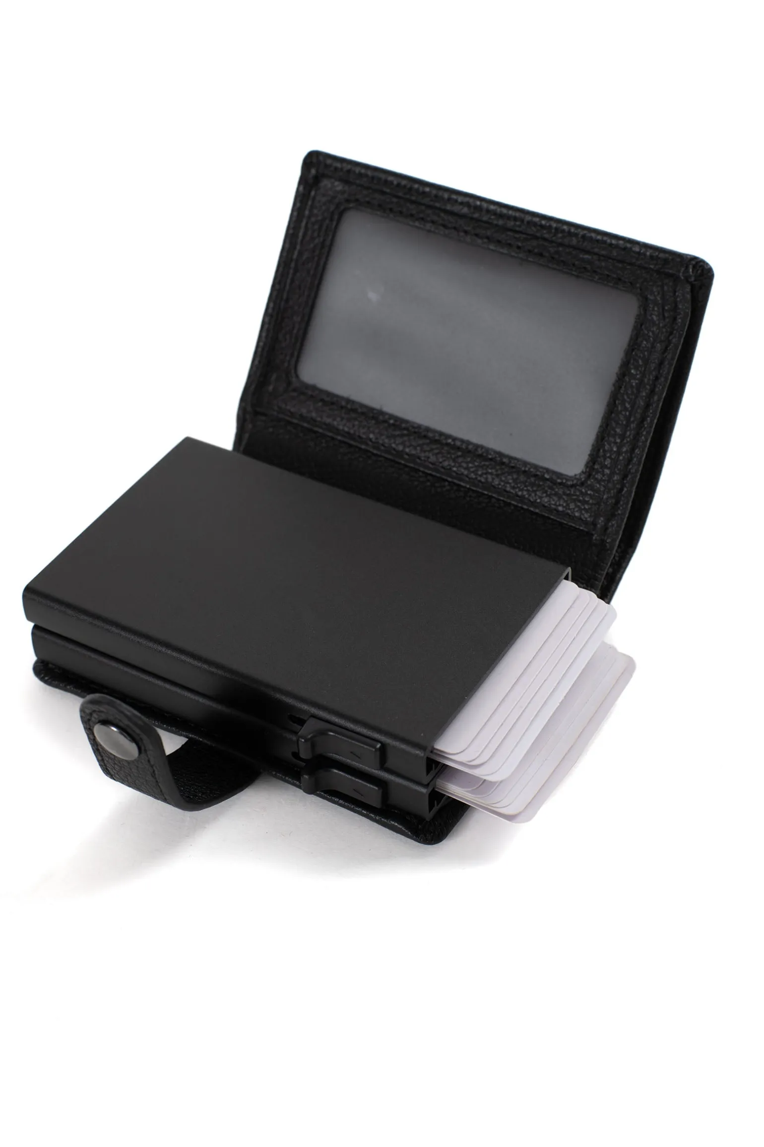 Boîtier porte-cartes - 1 volet - Stop RFID - Cuir
