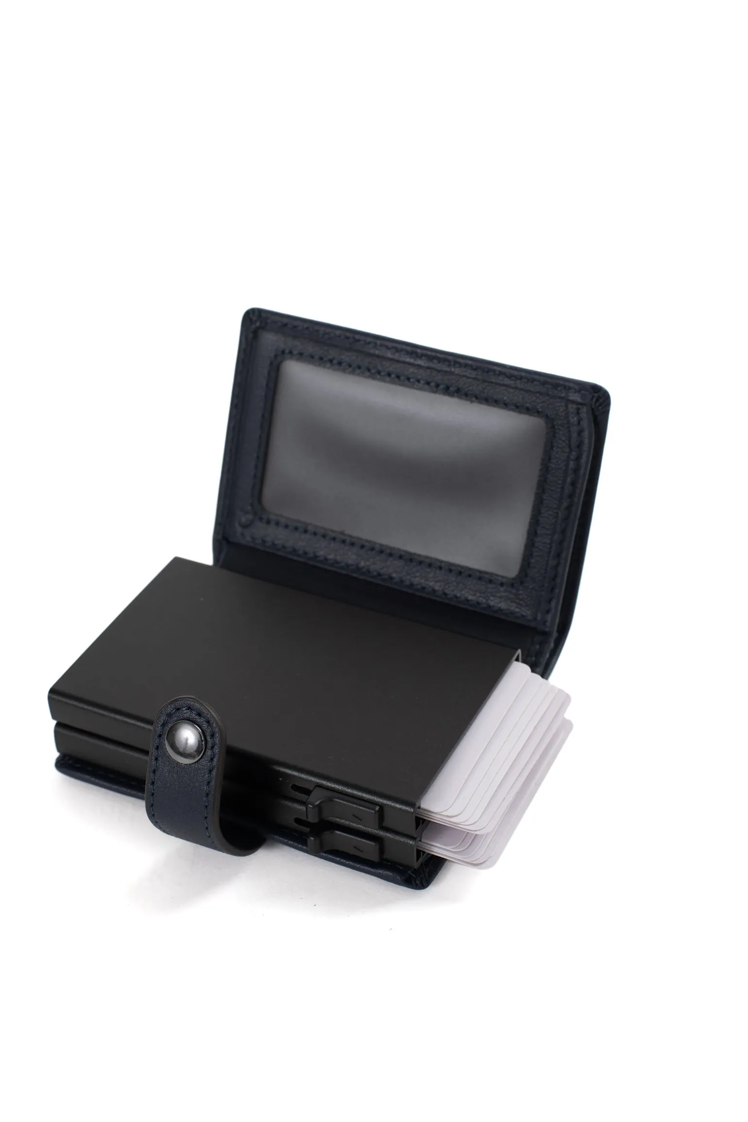 Boîtier porte-cartes - 1 volet - Stop RFID - Cuir
