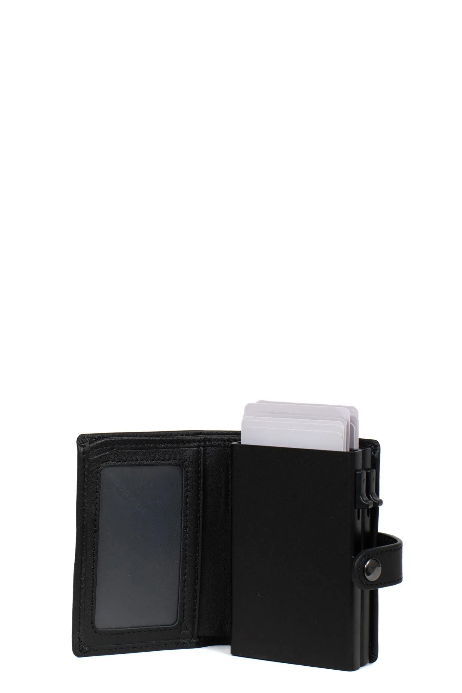 Boîtier porte-cartes - 1 volet - Stop RFID - Cuir