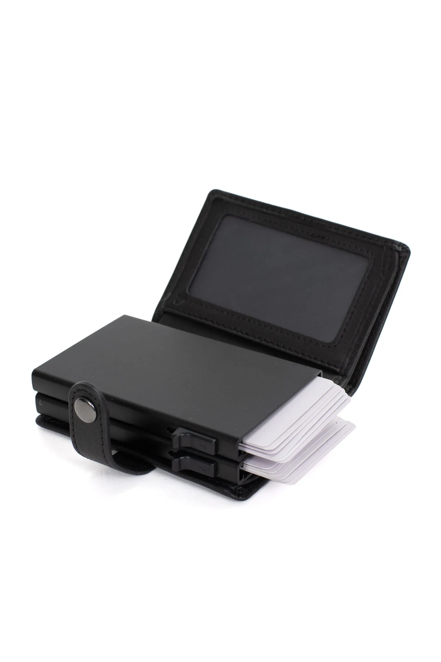 Boîtier porte-cartes - 1 volet - Stop RFID - Cuir