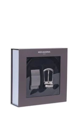Coffret ceinture deux boucles en cuir