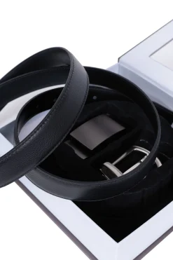 Coffret ceinture deux boucles en cuir