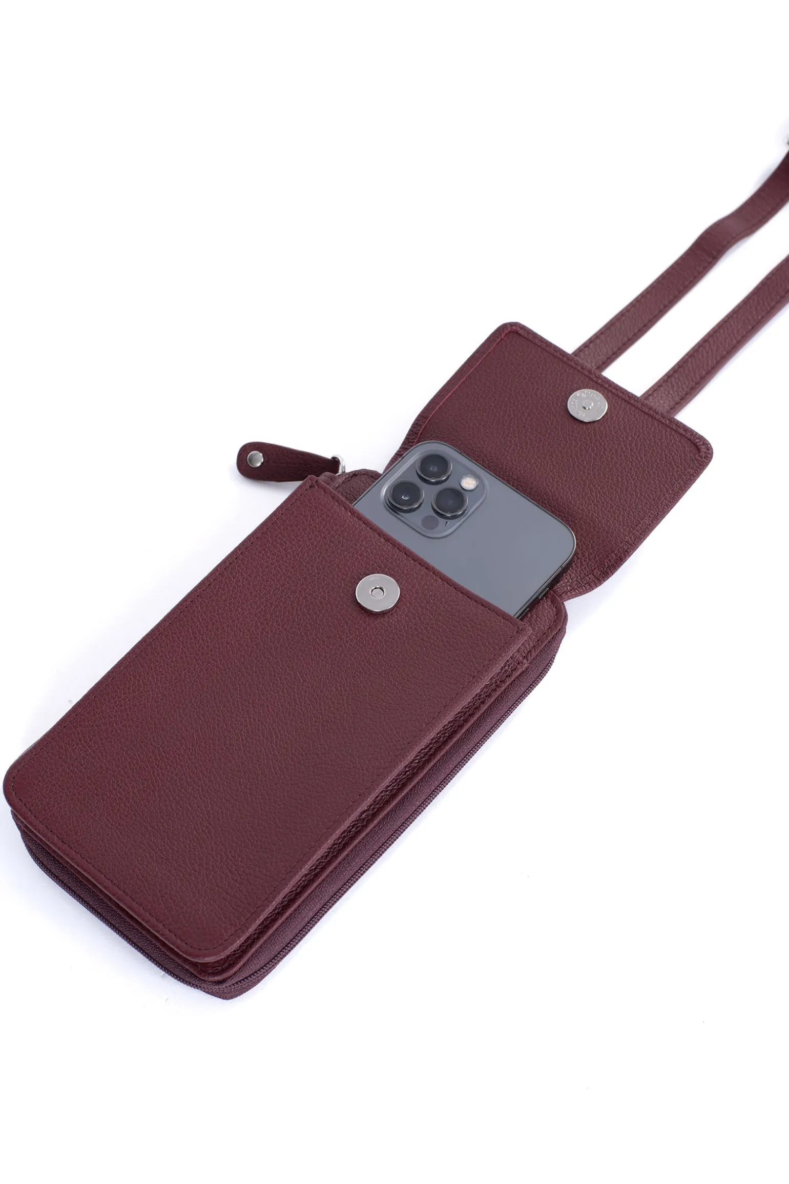 Pochette téléphone avec portefeuille - Cuir