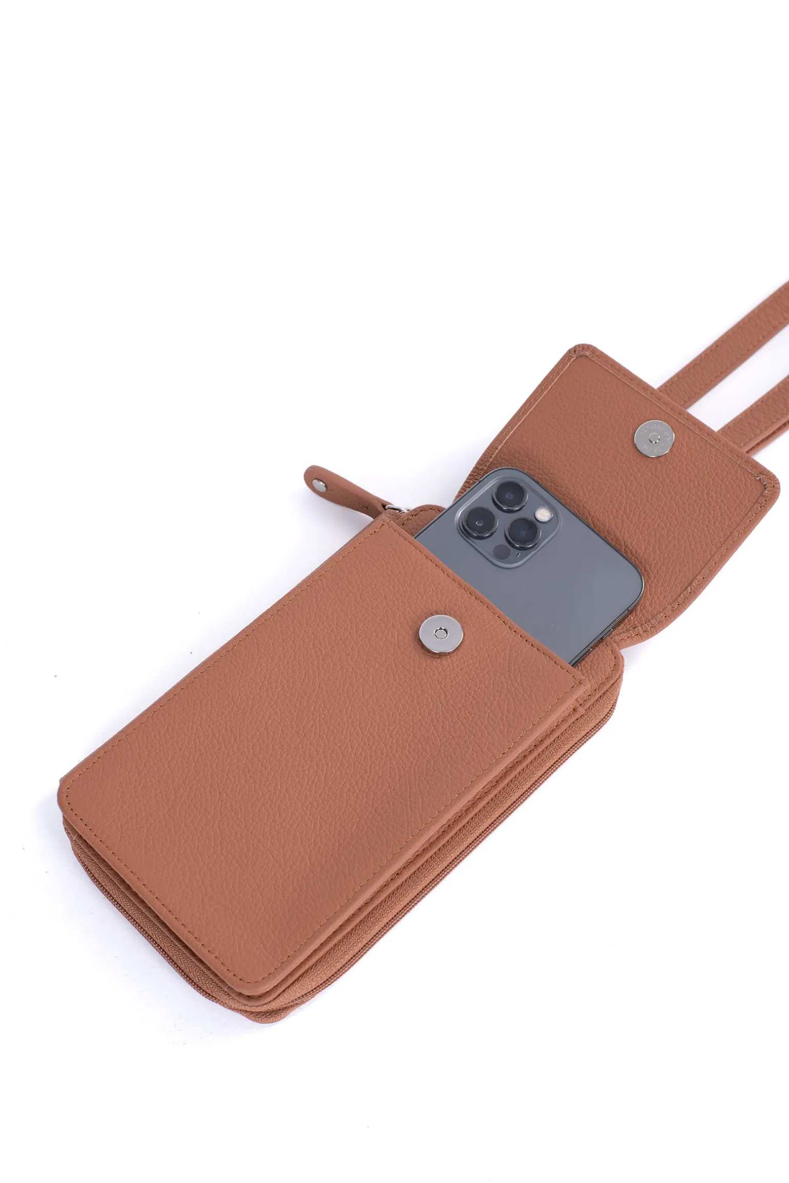 Pochette téléphone avec portefeuille - Cuir