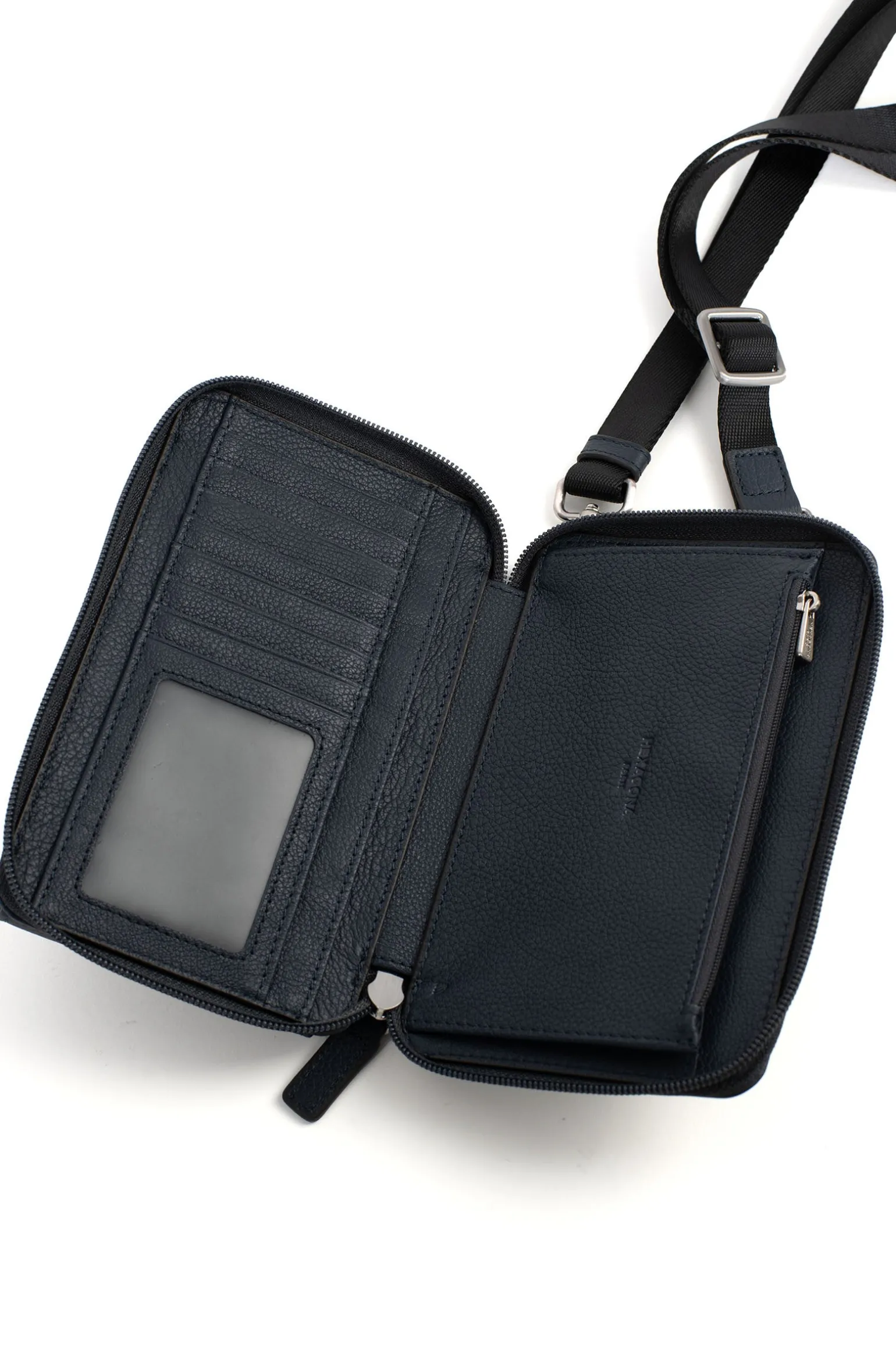 Pochette téléphone avec portefeuille - Stop RFID - Cuir