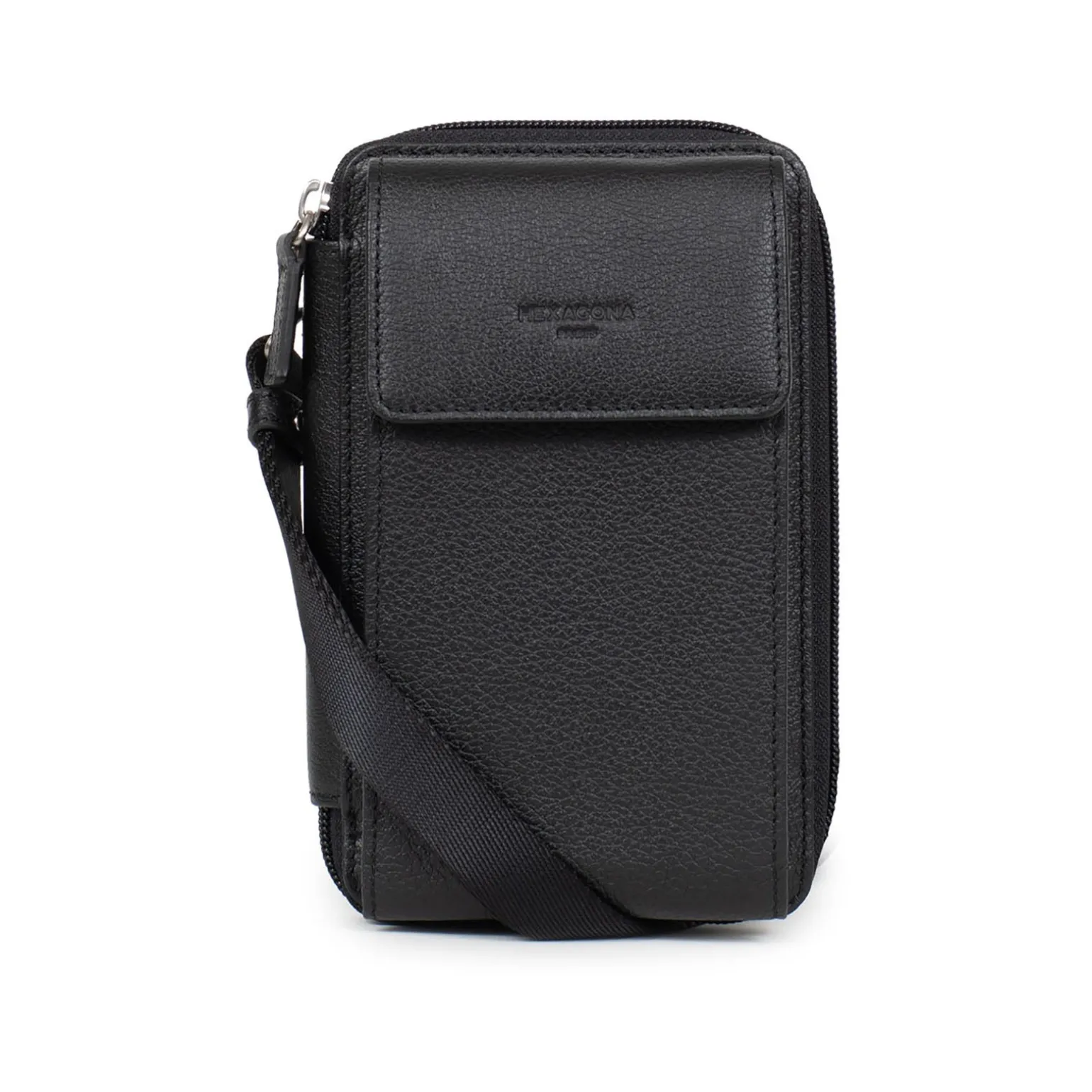 Pochette téléphone avec portefeuille - Stop RFID - Cuir
