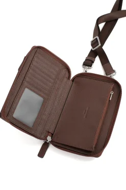 Pochette téléphone avec portefeuille - Stop RFID - Cuir