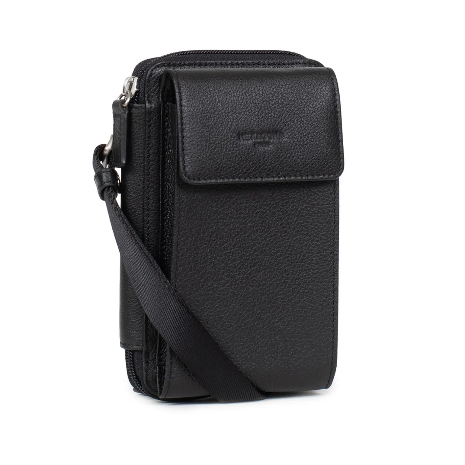 Pochette téléphone avec portefeuille - Stop RFID - Cuir