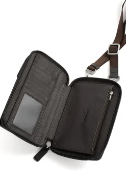 Pochette téléphone avec portefeuille - Stop RFID - Cuir