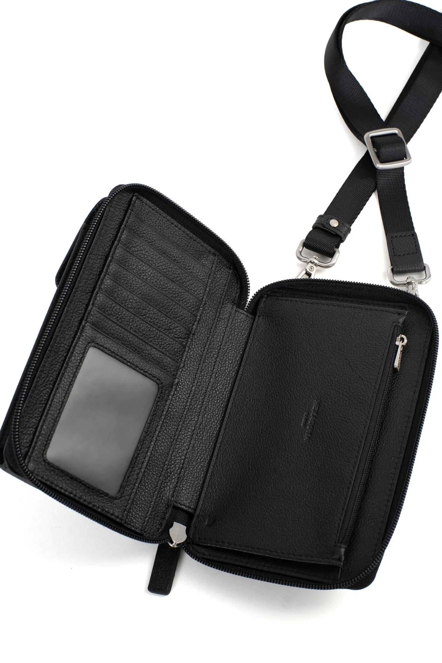Pochette téléphone avec portefeuille - Stop RFID - Cuir