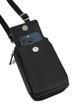 Pochette téléphone avec portefeuille - Stop RFID - Cuir