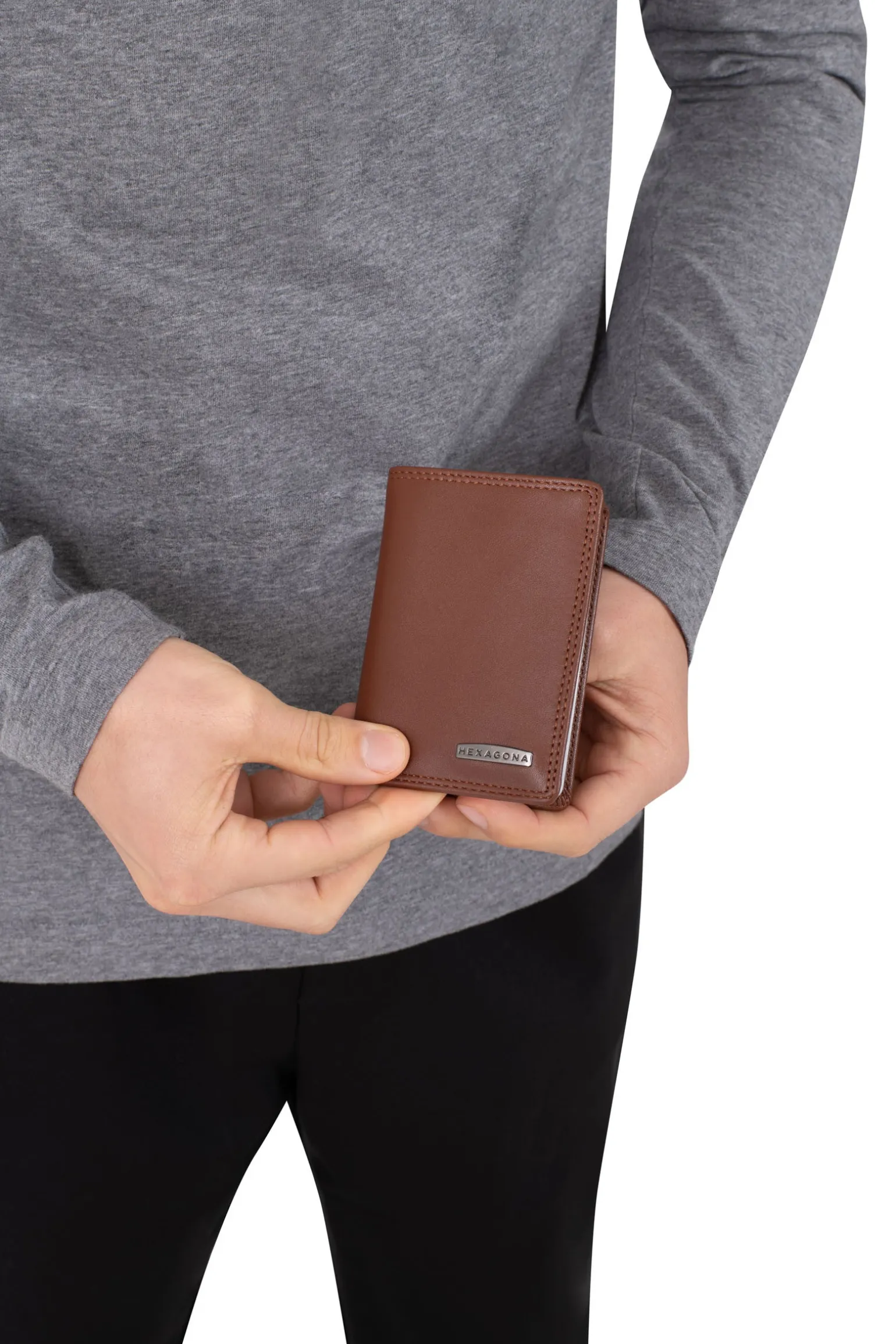 Porte-cartes - 1 volet - Stop RFID - Cuir