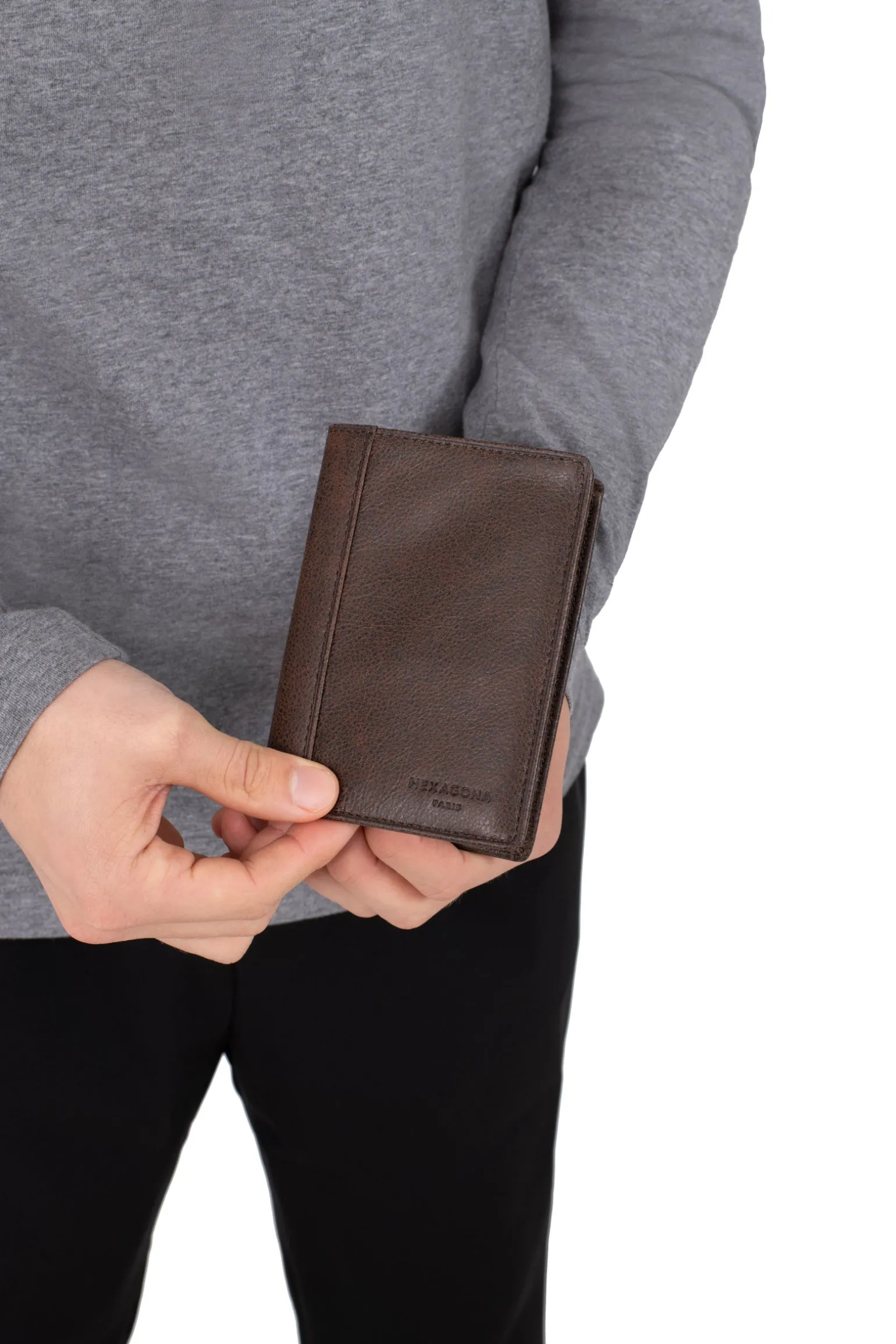Portefeuille européen - 2 volets - Cuir