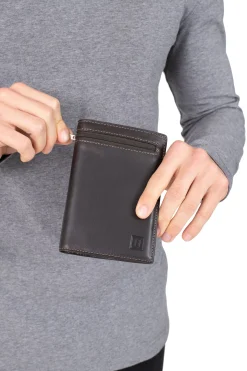 Portefeuille européen - 2 volets - Cuir